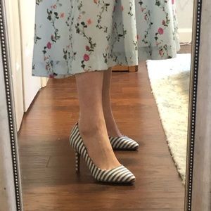 Merona Striped Blue Heels - size 8.5